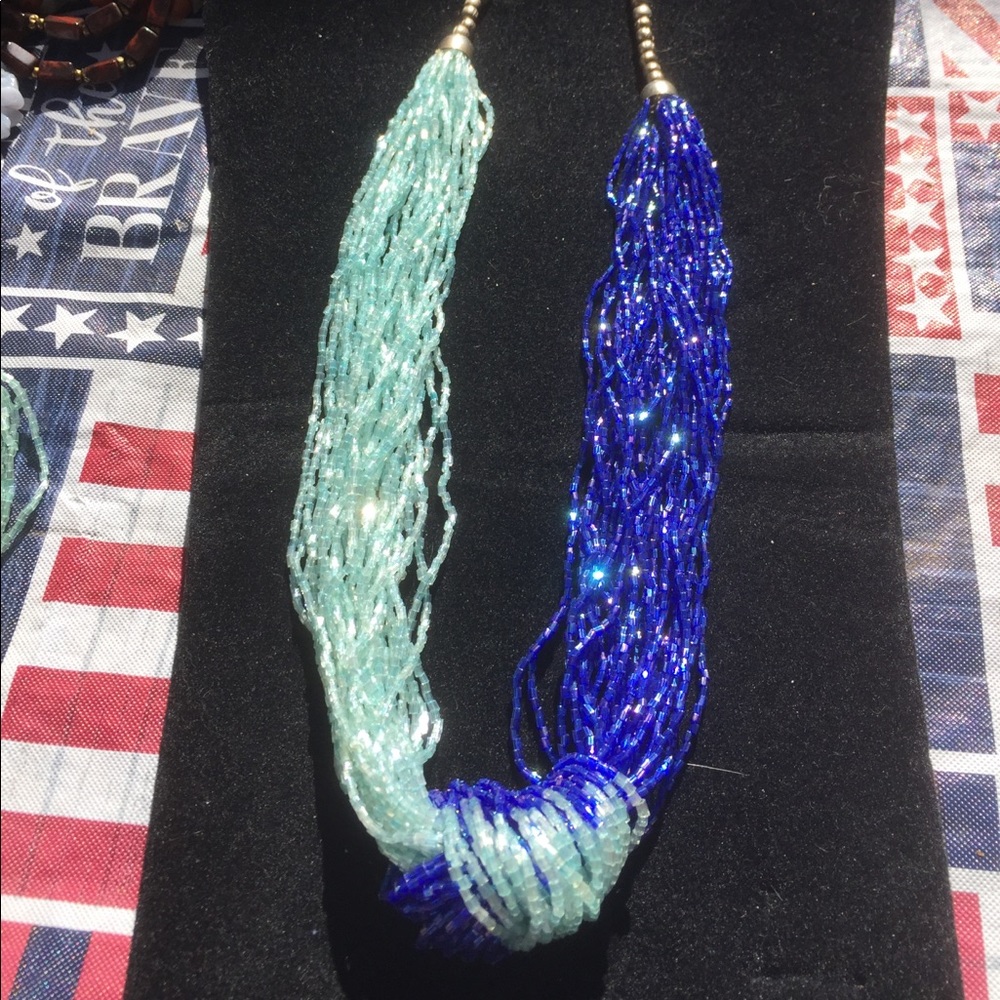 Fun vintage glass multi strand bead necklace